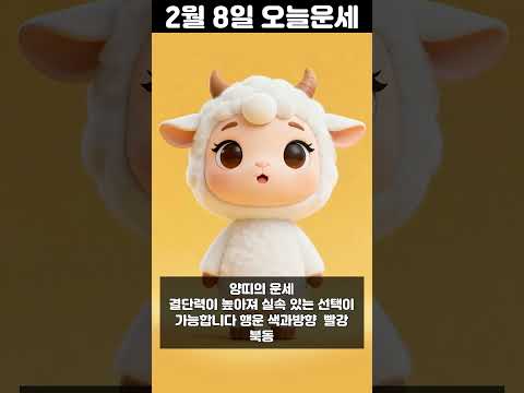 2월 8일 띠별 운세 코디색상 좋은위치 [30초운세]  🎃✨ 오늘의운세 띠별운세 행운숫자 행운색깔 운세 サムネイル