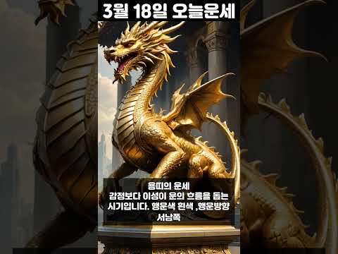 3월 18일 띠별 운세 코디색상 좋은위치 [30초운세]  🎃✨ 오늘의운세 띠별운세 행운숫자 행운색깔 운세 サムネイル