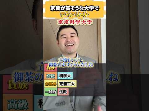 一人暮らしの家賃が高そうな大学でティアリスト！ コバショー 大学受験 個別指導塾castdice shorts  ti… サムネイル