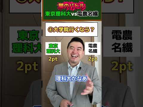大学格付け、闇のバトル！東京理科大vs電農名繊！ サムネイル