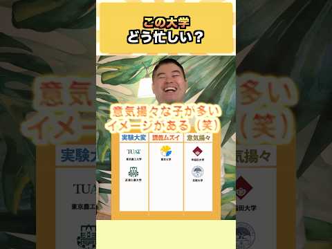 この大学、どう忙しい？コバショー 大学受験 shorts 東大 ＃早稲田 サムネイル