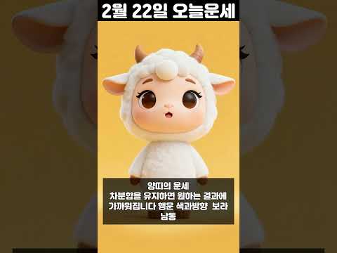 2월 22일 띠별 운세 코디색상 좋은위치 [30초운세]  🎃✨ 오늘의운세 띠별운세 행운숫자 행운색깔 운세 サムネイル