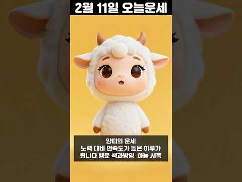 2월 11일 띠별 운세 코디색상 좋은위치 [30초운세]  🎃✨ 오늘의운세 띠별운세 행운숫자 행운색깔 운세 サムネイル