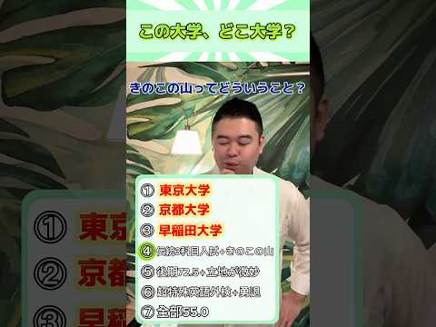 この大学、どこ大学？ shorts コバショー 大学受験 サムネイル