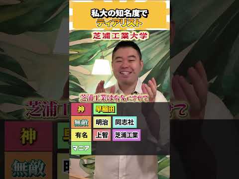 私大の知名度でティアリスト！ コバショー 大学受験 個別指導塾castdice shorts tierlist サムネイル