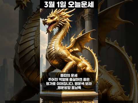 3월 1일 띠별 운세 코디색상 좋은위치 [30초운세]  🎃✨ 오늘의운세 띠별운세 행운숫자 행운색깔 운세 サムネイル