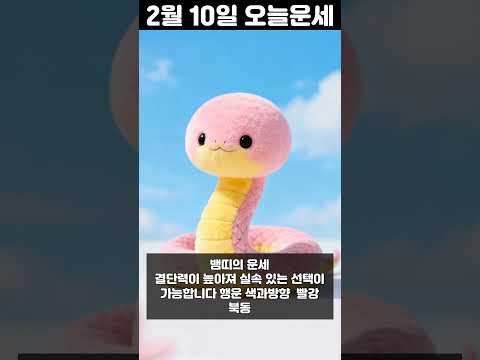 2월 10일 띠별 운세 코디색상 좋은위치 [30초운세]  🎃✨ 오늘의운세 띠별운세 행운숫자 행운색깔 운세 サムネイル