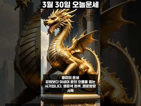 3월 30일 띠별 운세 코디색상 좋은위치 [30초운세]  🎃✨ 오늘의운세 띠별운세 행운숫자 행운색깔 운세 サムネイル