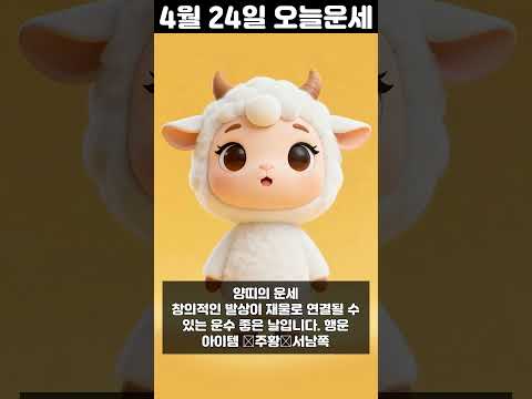 [오늘의 운세] 2026년 4월 24일 띠별 운세 코디색상 좋은위치  오늘의 운세 행운 띠별운세 로또 타로… サムネイル