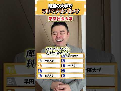 架空の大学でアドリブランキング！ コバショー 個別指導塾castdice 大学受験 shorts ランキング サムネイル