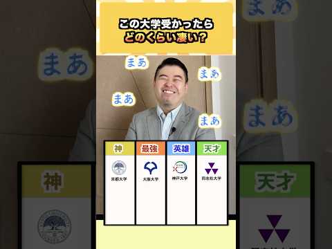 この大学受かったらどのくらい凄い？ コバショー  大学受験 shrots  同志社大学 ＃阪大 サムネイル