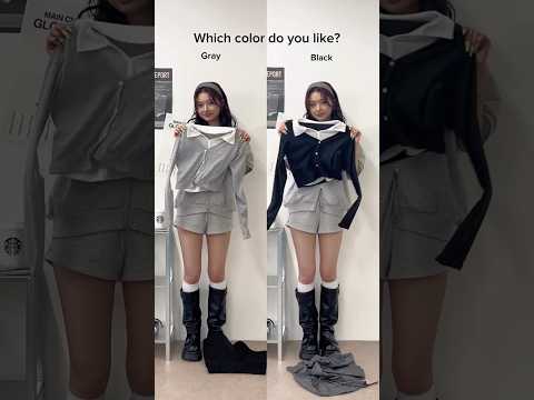 【あなたはどっち派？】グレー派🩶？ブラック派🖤？shorts fashion wego ウィゴー outfit 韓国フ… サムネイル