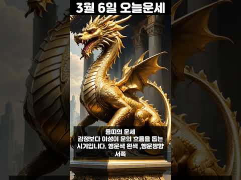 3월 6일 띠별 운세 코디색상 좋은위치 [30초운세]  🎃✨ 오늘의운세 띠별운세 행운숫자 행운색깔 운세 サムネイル